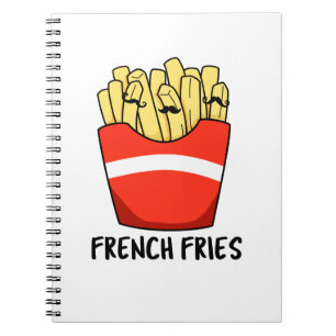 Caderno Espiral Francês Fries Engraçado Rápido Comida