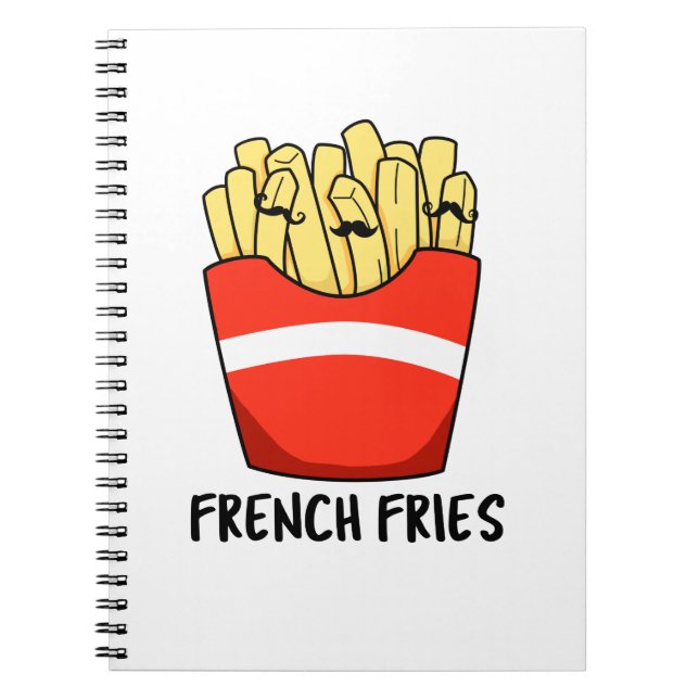 Caderno Espiral Francês Fries Engraçado Rápido Comida (Frente)