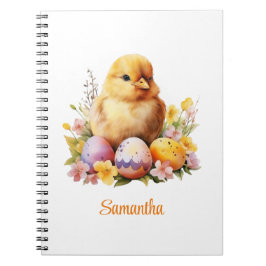 Caderno Espiral Frango Amarelo Cinto Aquarela com Ovos