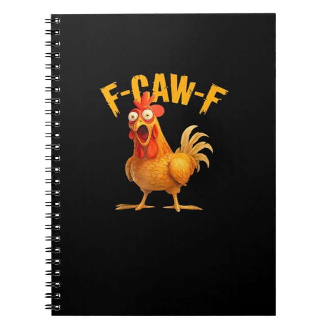 Caderno Espiral Frango F-Caw-F Engraçado Frango F-Caw-F Clássico L (Frente)