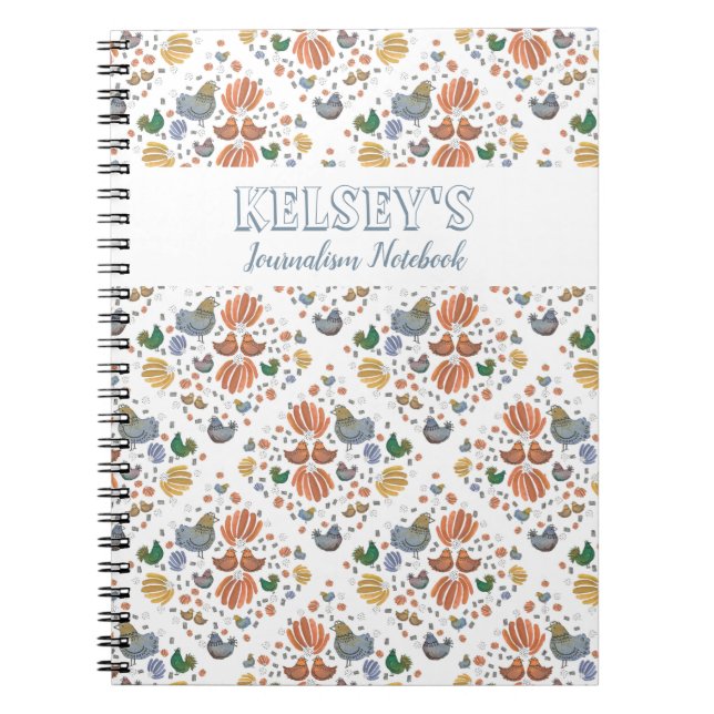 Caderno Espiral Frangos Country Chic (Frente)