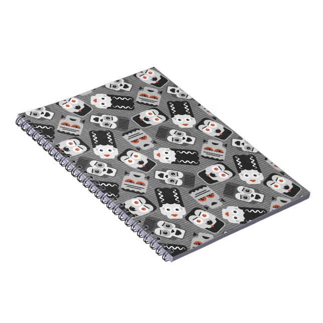 Caderno Espiral Frankenstein e amigos assustadores - preto, branco (Lado Direito)