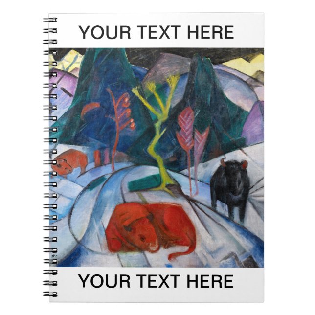 Caderno Espiral Franz Marc Bison no inverno personalizado (Frente)