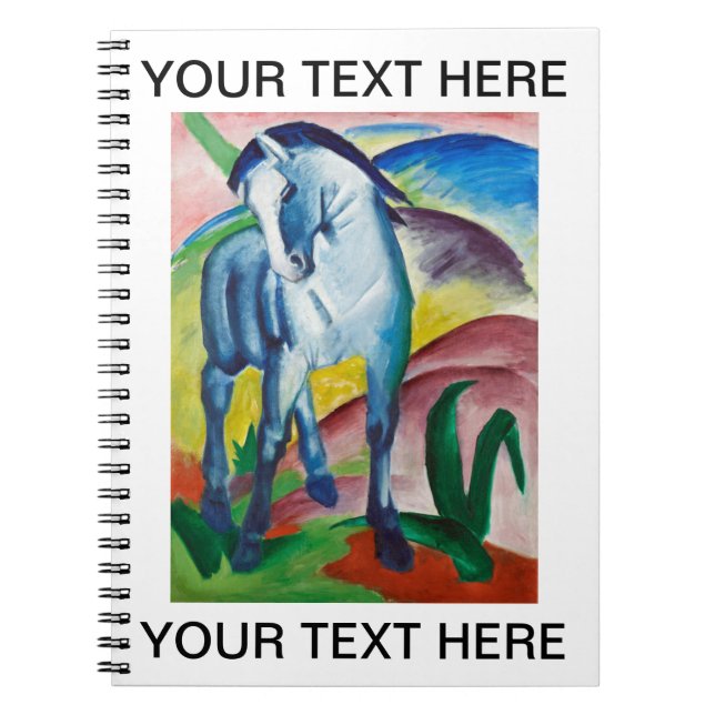 Caderno Espiral Franz Marc Faminting Blue Horse Personalizado (Frente)