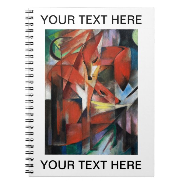 Caderno Espiral Franz Marc Famosa Pintando As Raposas Personalizad (Frente)
