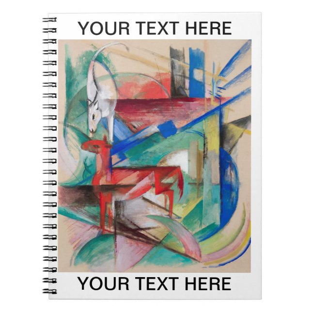 Caderno Espiral Franz Marc Landscape com Animais Personalizados (Frente)