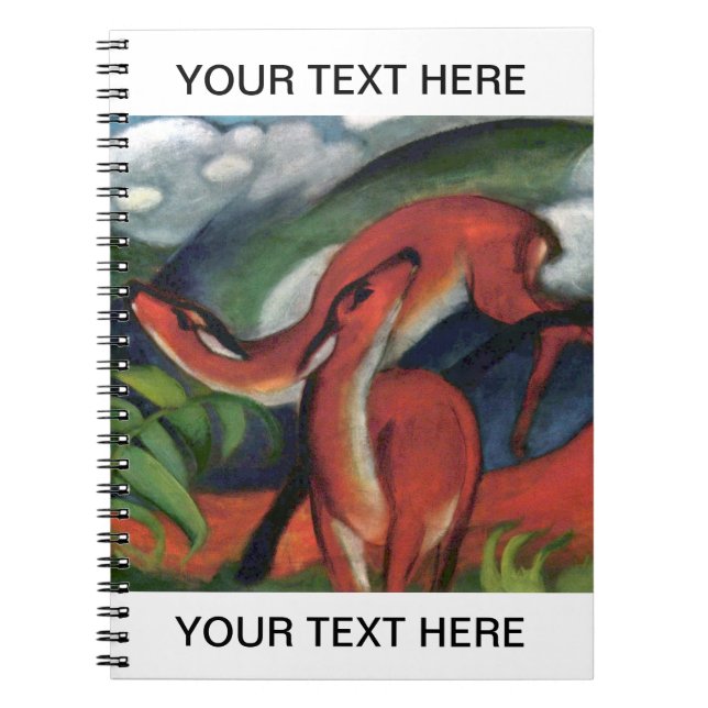 Caderno Espiral Franz Marc Red Deer - A Famosa Pintura Personaliza (Frente)