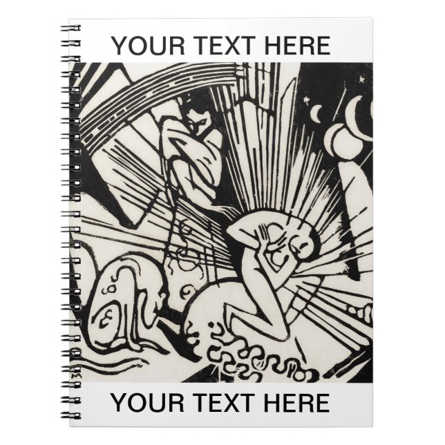 Caderno Espiral Franz Marc Woodcut Reconciliação Personalizada (Frente)