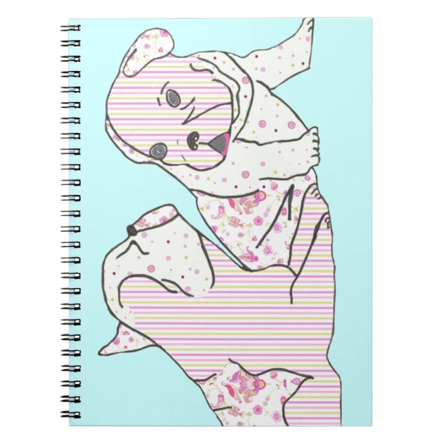 Caderno Espiral Französische Bulldoggen Notizbuch (Frente)