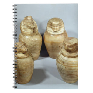 Caderno Espiral Frascos de Canopic de Hor-ir-aa, Saite (alabastro)