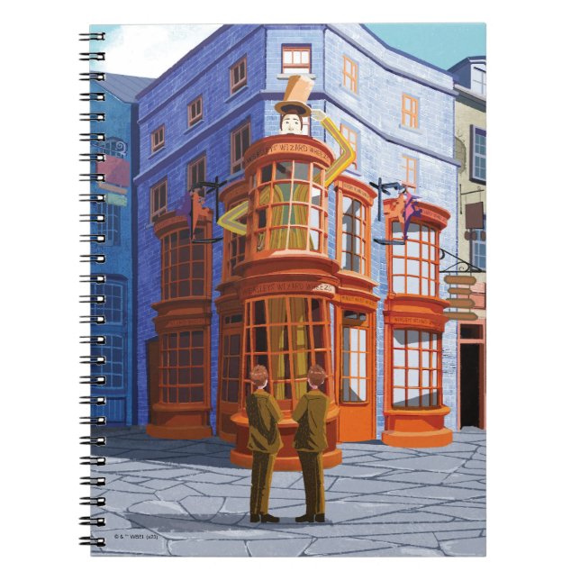 Caderno Espiral Fred e George na Weasley's Wizard Wheezes (Frente)