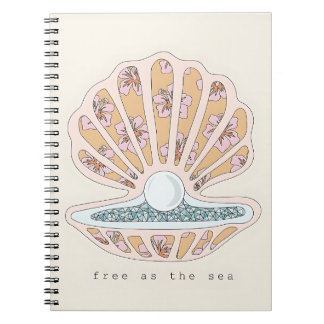 Caderno Espiral Free as the Sea Seashell