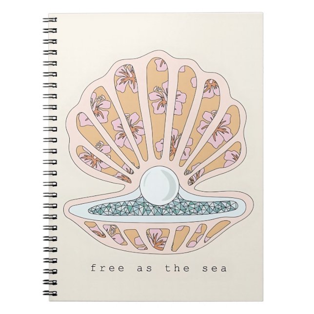 Caderno Espiral Free as the Sea Seashell (Frente)