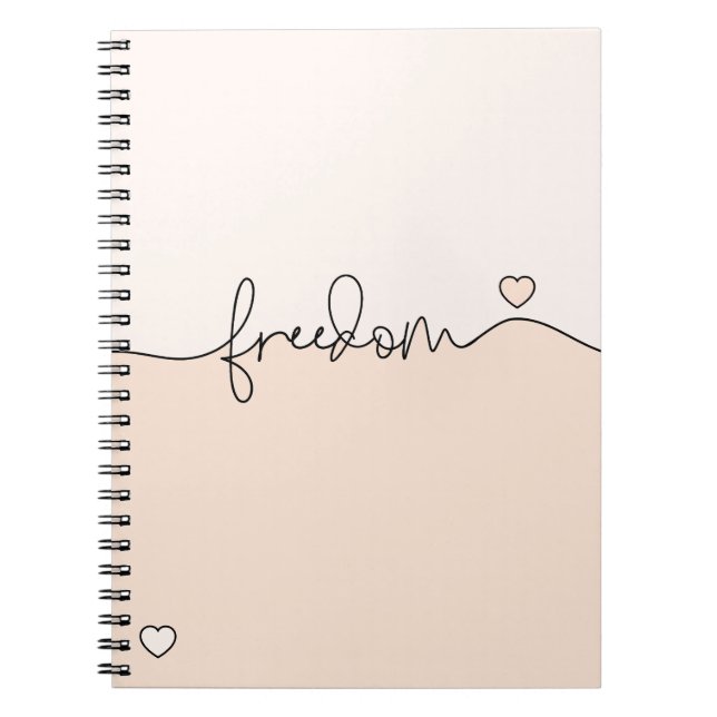 Caderno Espiral Freedom Minimalist Typography Design (Frente)