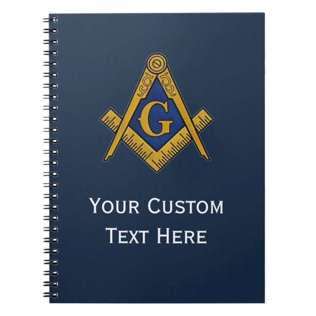 Caderno Espiral Freemason Masonic Gifts Square e Compass Blue (Frente)