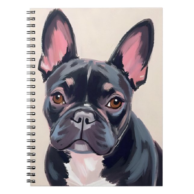 Caderno Espiral French Bulldog | Dog Pet Painting (Frente)