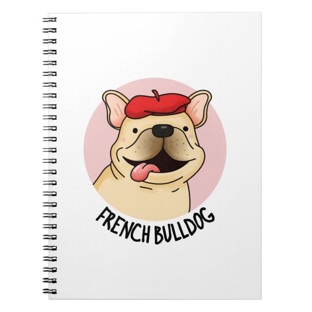 Caderno Espiral French Bulldog Piada de Cachorro Engraçado  (Frente)
