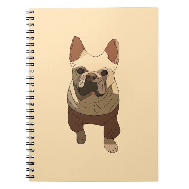 Caderno Espiral French Bulldog, Soft Peach (Frente)