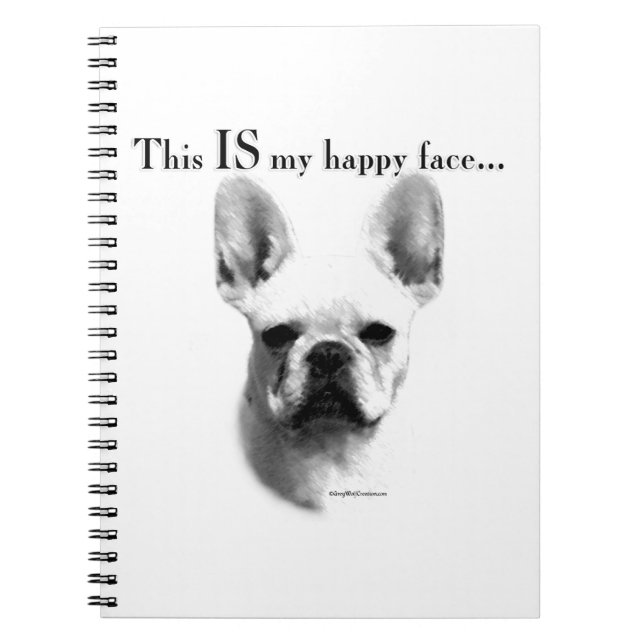 Caderno Espiral Frenchie Happy Face (Frente)