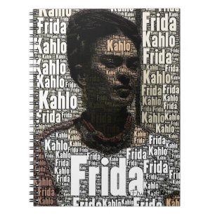 Caderno Espiral Frida Kahlo Lettering Portrait