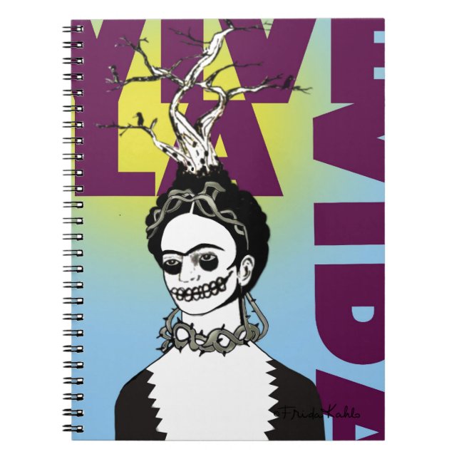 Caderno Espiral Frida Kahlo Pop Art Portrait (Frente)