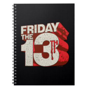 Caderno Espiral Friday the 13th   Bleeding Stacked 3D Logo