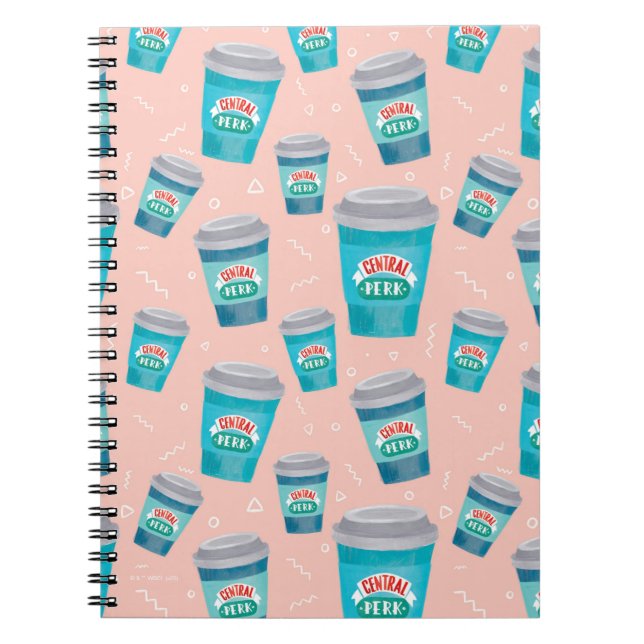 Caderno Espiral FRIENDS™ | Central Perk Coffee Cup Pattern (Frente)