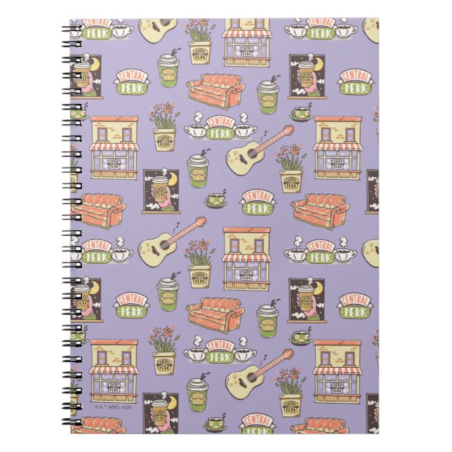 Caderno Espiral FRIENDS™ | Ícone de Padrão Roxo (Frente)