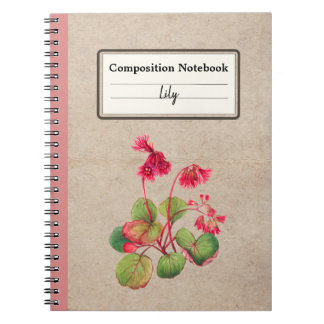 Caderno Espiral Fringing Galax Flor Personalizado Composição