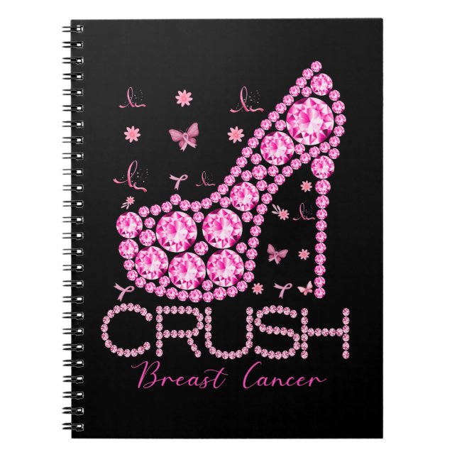 Caderno Espiral Friso Rosa Brisa Rosa para Sensibilizar o Cancer d (Frente)