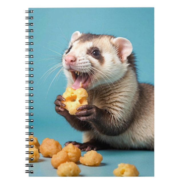 Caderno Espiral Fritas de queijo que comem ferret (Frente)