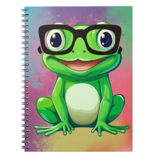 Caderno Espiral Frog Lover | Colorful Funny Frog Art