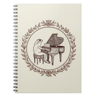 Caderno Espiral Frog Playing Piano