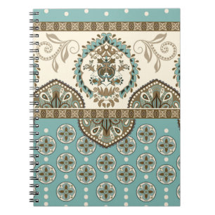Caderno Espiral Fronteira Decorcional do Estilo Marroquino