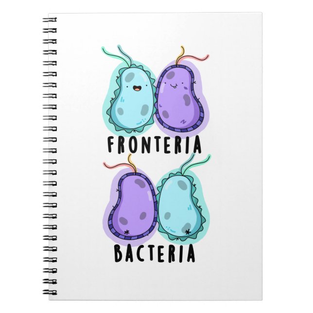 Caderno Espiral Fronteria Bacteria Funny Biology Pun (Frente)