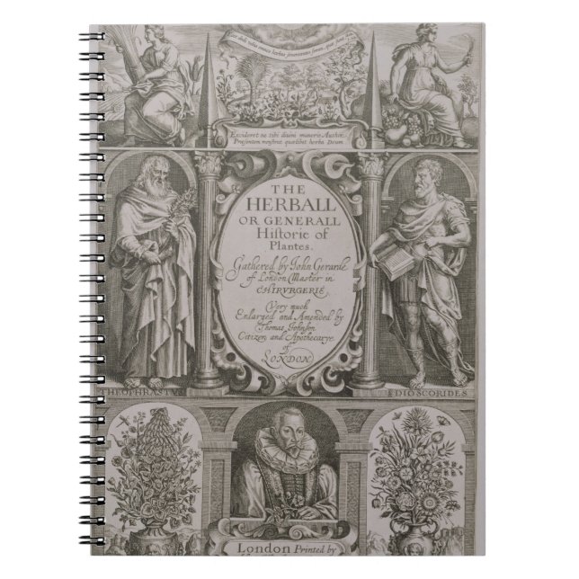 Caderno Espiral Frontispício à segunda edição 'do Herball (Frente)
