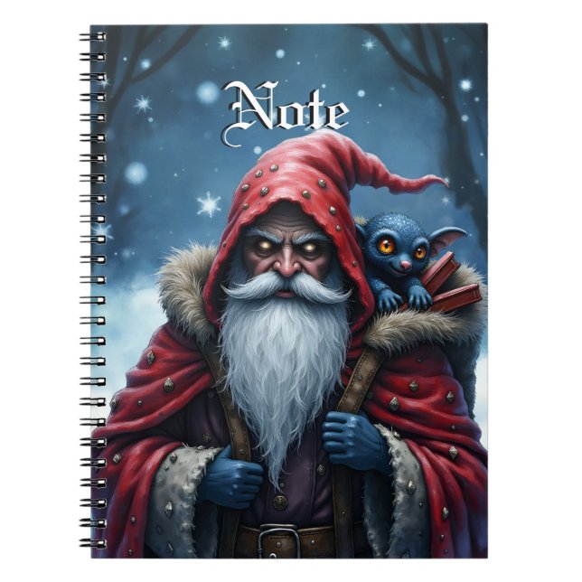 Caderno Espiral Frostbite Santa & His Mischief Elf. (Frente)