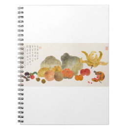 Caderno Espiral Fruta (1945): Pintura chinesa de Ding Fuzhi.