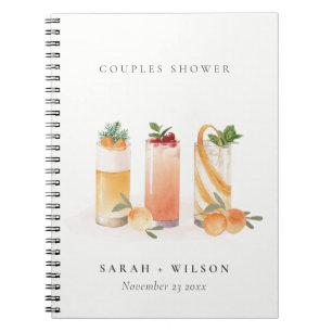 Caderno Espiral Fruta coquetel coxeada Casal laranja Chá