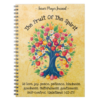 Caderno Espiral Fruta do Espírito - Diário de oração personalizada