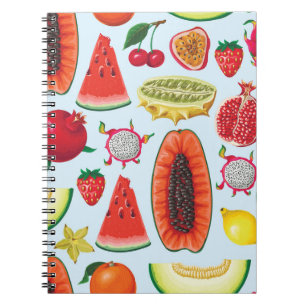Caderno Espiral Fruta Exótica: Trendy Impressão Invisível.