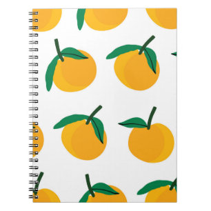 Caderno Espiral fruta laranja com tela de fundo branca