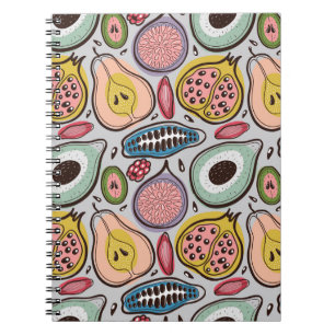 Caderno Espiral Fruta Medley: Padrão Vibrante Sem Olho