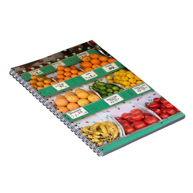 Caderno Espiral Fruta Stand, Columbus Avenue, Nova Iorque, NYC (Lado Direito)