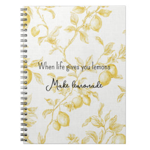 Caderno Espiral Frutas Amarelas Limões Fazem Limonada