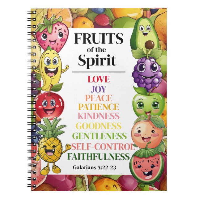 Caderno Espiral Frutas do Espírito (Frente)