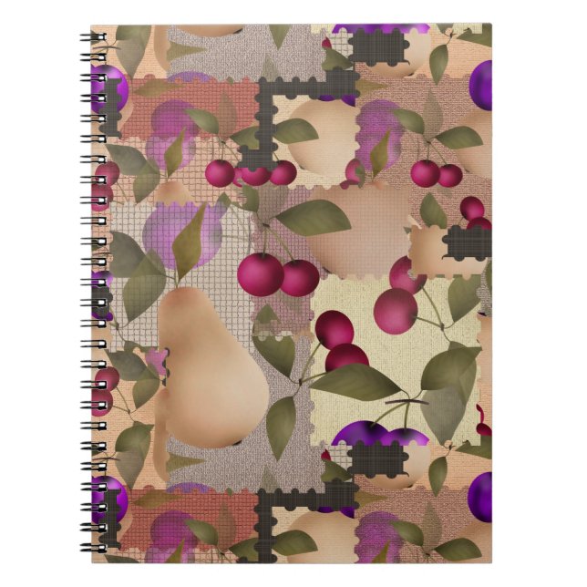 Caderno Espiral Frutas, patch (Frente)