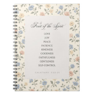 Caderno Espiral Fruto do Espírito Gálatas 5:22–23 Versículo da Bíb