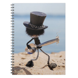 Caderno Espiral Fubby gitarist met look alike Slash hoed.