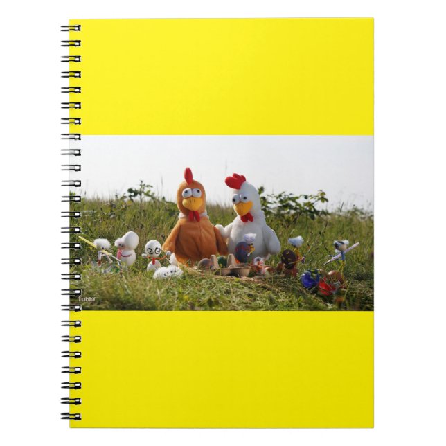 Caderno Espiral Fubby's die eieren verven van kippen Vrolijk Pasen (Frente)